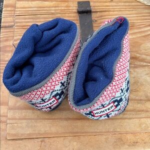 Hunter Blue and Red Patterned Boot Socks